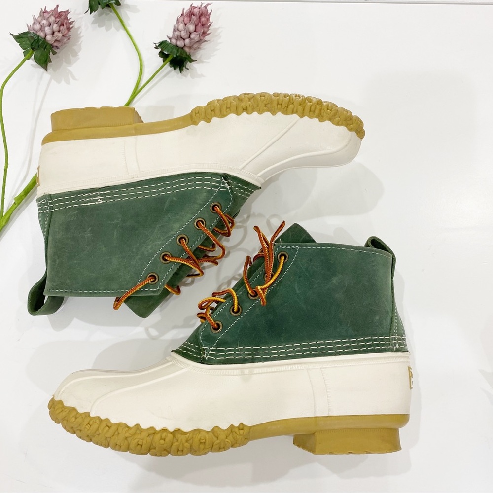 L.L. BEAN Sold-Out Small Batch 6” Green/White Bean Boots Size 10W (Fit Size 11W)